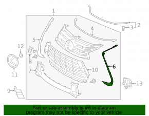 Left front bumper molding for Lexus GS 16-19 F Sport, restyling, chrome