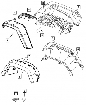 Jeep Wrangler 2017 Rear Right Fender Arch Cover