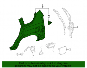 Rear right wing for Lexus GX460 10-13 pre-restyling