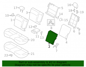 Subaru Impreza 4D 17-23 GK Black Rear Seat Backrest, Left