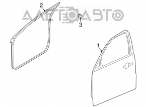 Bare front left door for Suzuki Kizashi 10-15