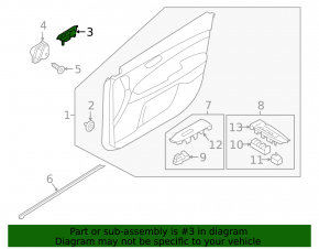 Door handle inside front right Kia Forte 19-24