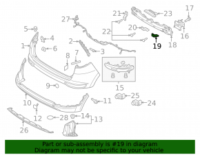 Lower left rear bumper mount on the Kia Sportage 17-19