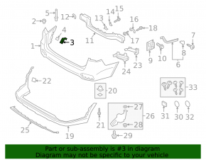 Rear bumper bracket lower left Kia Sorento 19-20