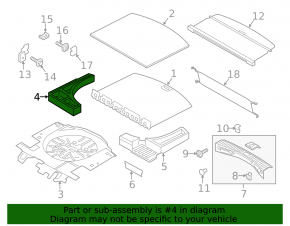 Trunk tray foam plastic right Lincoln MKC 15- cracks, dents