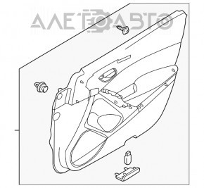 Door trim card front right Mazda 6 16-17 grand touring white leather