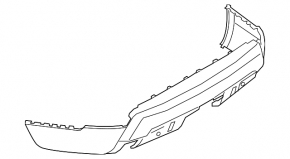 Bare rear bumper Land Rover Discovery 17-20 for car parking, black