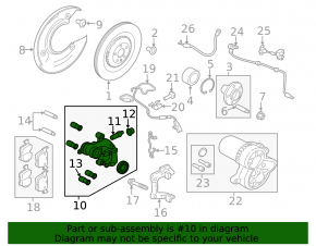 Rear right electric caliper assembly for Land Rover Range Rover Velar 18-20, 396mm