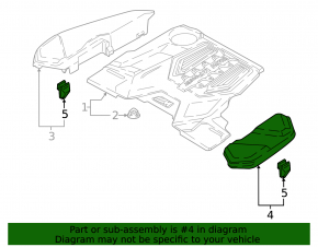 Left hood trim for BMW 5 Series G30 2017-2023 with M8, 4.4L, with M5, with M5, 2020-23. M, M Competition, 2020-23. 4.4L twin turbo, M model