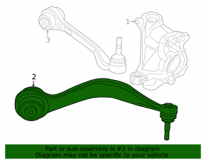 Lower front left control arm, BMW i4 2021-2025 Edrive35, edrive40, I4. Without variable sport steer, To 07/24