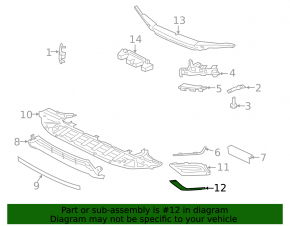 Left front bumper grille molding for Volvo S60 19-25 chrome