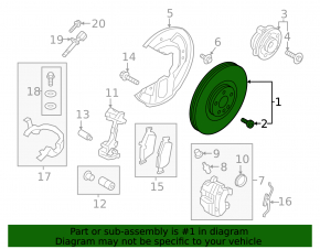 Brake disc front left Volvo XC90 16-22 345mm