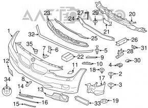 Front right fog light bracket BMW 3 F30 12-18