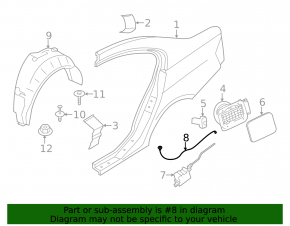 Fuel filler flap release cable BMW i3 14-21