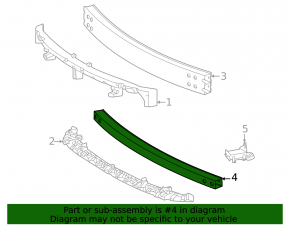 Front bumper reinforcement lower Toyota Sienna 21-25