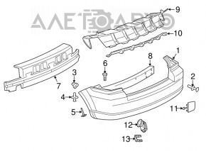 Rear bumper reinforcement Jeep Compass 11-16