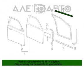 Molding door-glass central front right Chrysler 300 11- chrome
