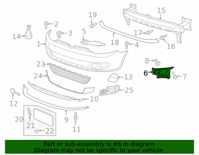 Front bumper mount left wing VW Golf 10-14 GTI