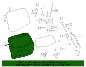 Naked tailgate for Toyota Highlander 2013