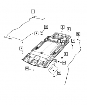 Jeep Cherokee KL 19-20 black headliner without sunroof