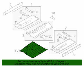 Left underbody protection Nissan Altima 19-24 front