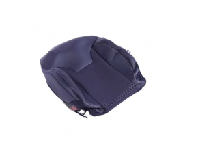 Driver's seat upholstery, upper part, Jeep Compass 17-21, leather + cloth, black, white and brown stitching, dent repair