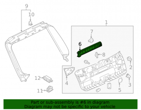 Upper center trunk lid trim plug, complete, Audi Q5 80A 18-24, black