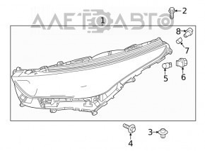 Headlight front left Toyota Highlander 20- LED+LED DRL light