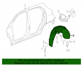 Rear right fender liner GMC Terrain 18-