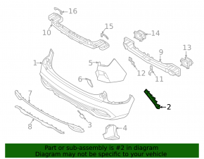 Right rear bumper mount for Kia Seltos 2021-2023