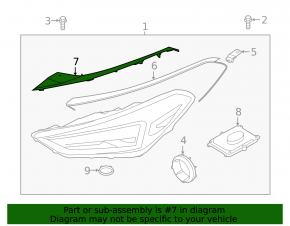 Upper left headlight cover for Hyundai Tucson 19-21
