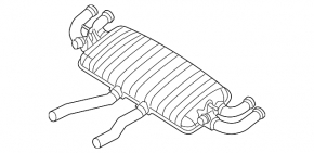 Silencer rear part barrel Porsche Cayenne 958 11-14 4.8 Turbo 4 pipes