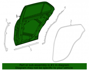 Bare rear left door Mercedes W167 GLE 350 450 20-23