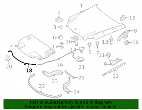 Front hood release cable for Mercedes GLC 16-22