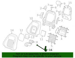 Driver's seat backrest adjustment motor for Jaguar F-Pace X761 17-20