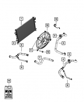 Upper cooling pipe Dodge Journey 11- 2.4 with cover