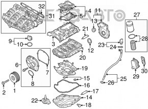 Front cylinder head cover for Audi Q5 80A 18-24 2.0T