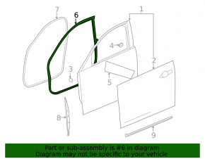Front left door seal Cadillac ATS 13-