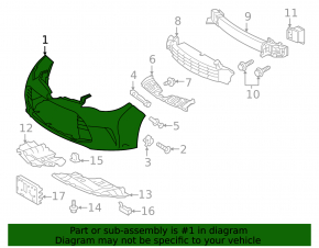 Front bumper bare Toyota Avalon 16-18 rest