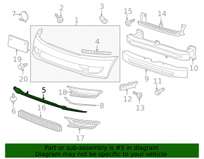 Front bumper lower lip VW Passat b7 12-15 USA