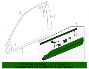 Door trim lower front left Honda CRV 23- structure with seal