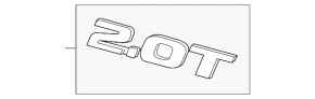 Emblem inscription 2.0T trunk lid Honda Accord 18-22