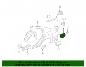 Fuel filler door for the 2012 Toyota Avalon