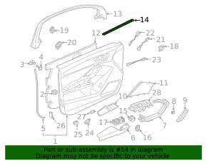 Inner glass seal for the front right door of an Audi Q3 83A 19-25