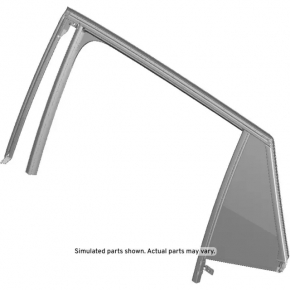 Rear left glass seal with triangle glass GMC Terrain 18- with chrome molding