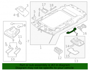 Ceiling handle rear left Kia Niro 17-22 gray