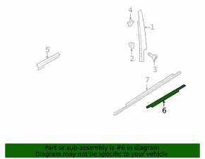 Door-glass molding, central front left, Audi A4 B8 08-16, chrome