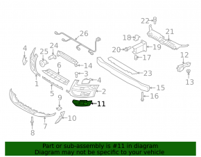 Lower grille of the front bumper right Audi Q5 8R 09-12 pre-rest, under fog lights