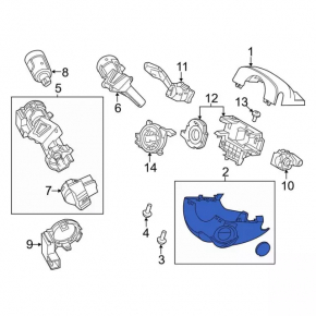 Steering column frame assembly Ford C-max MK2 13-18 black, 2 parts, scratch