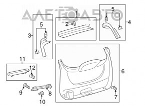 Lower tailgate trim for Ford Escape MK3 2013-2016 (pre-restored) black
